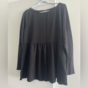 Long sleeve peplum torrid black shirt